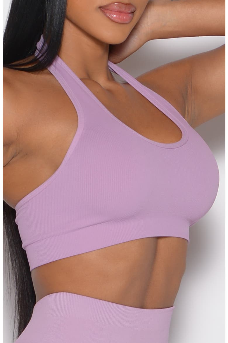 Rib Backless Bra, Alternate, color, Smokey Grape