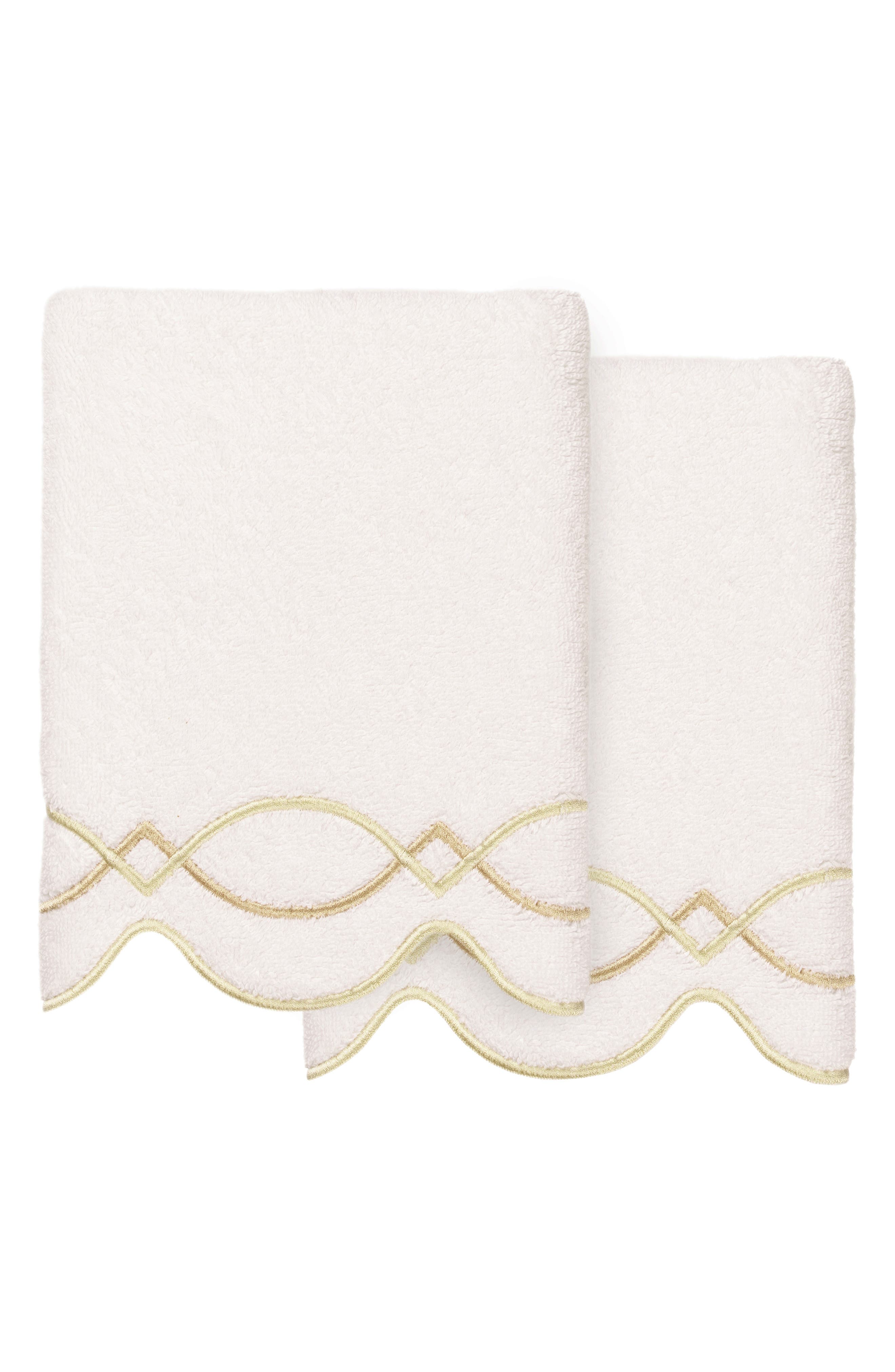 Diamond Chain Scallop Set of 2 Hand Towels