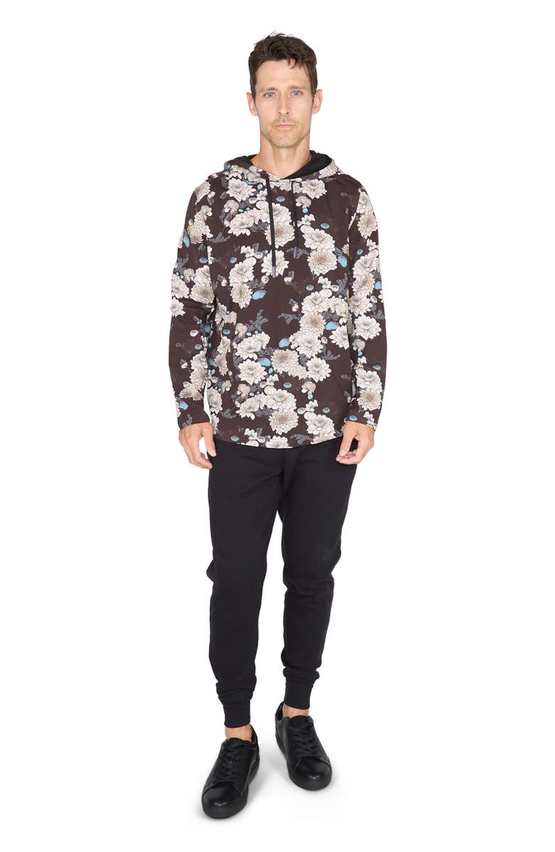 Lords of Harlech Horatio Jersey Lightweight Hoodie, Alternate, color, Serious Floral Black