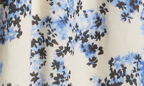& Other Stories Floral Smocked Cotton Maxi Sundress In Blue