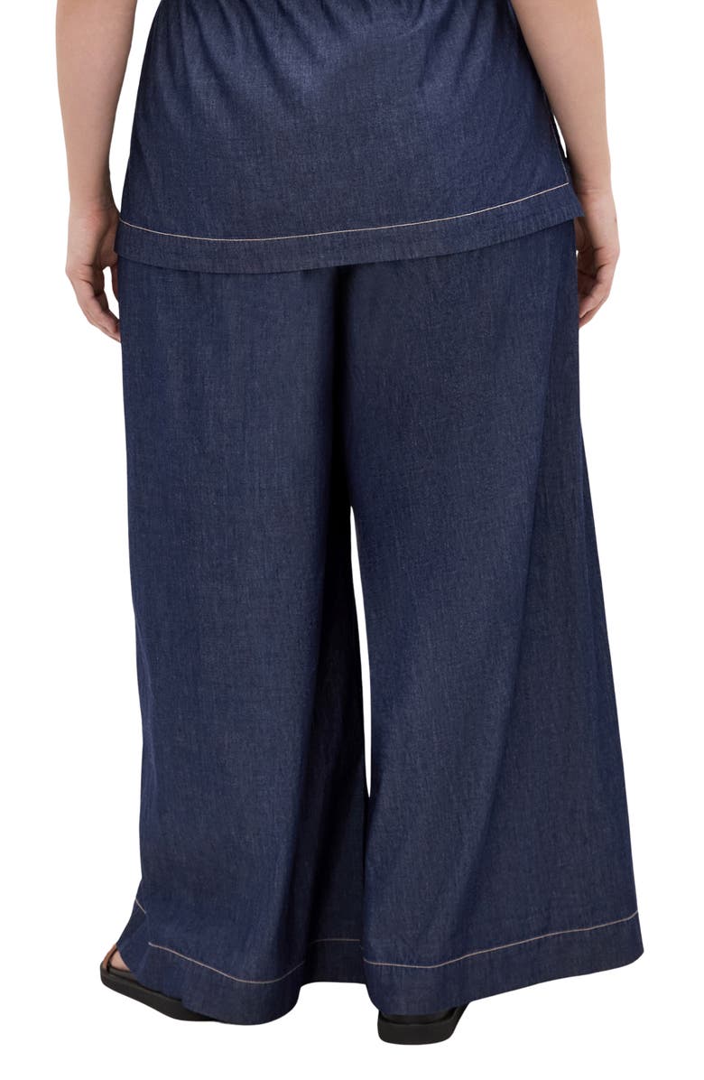 City Chic Mikayla Wide Leg Drawstring Denim Pants, Alternate, color, 