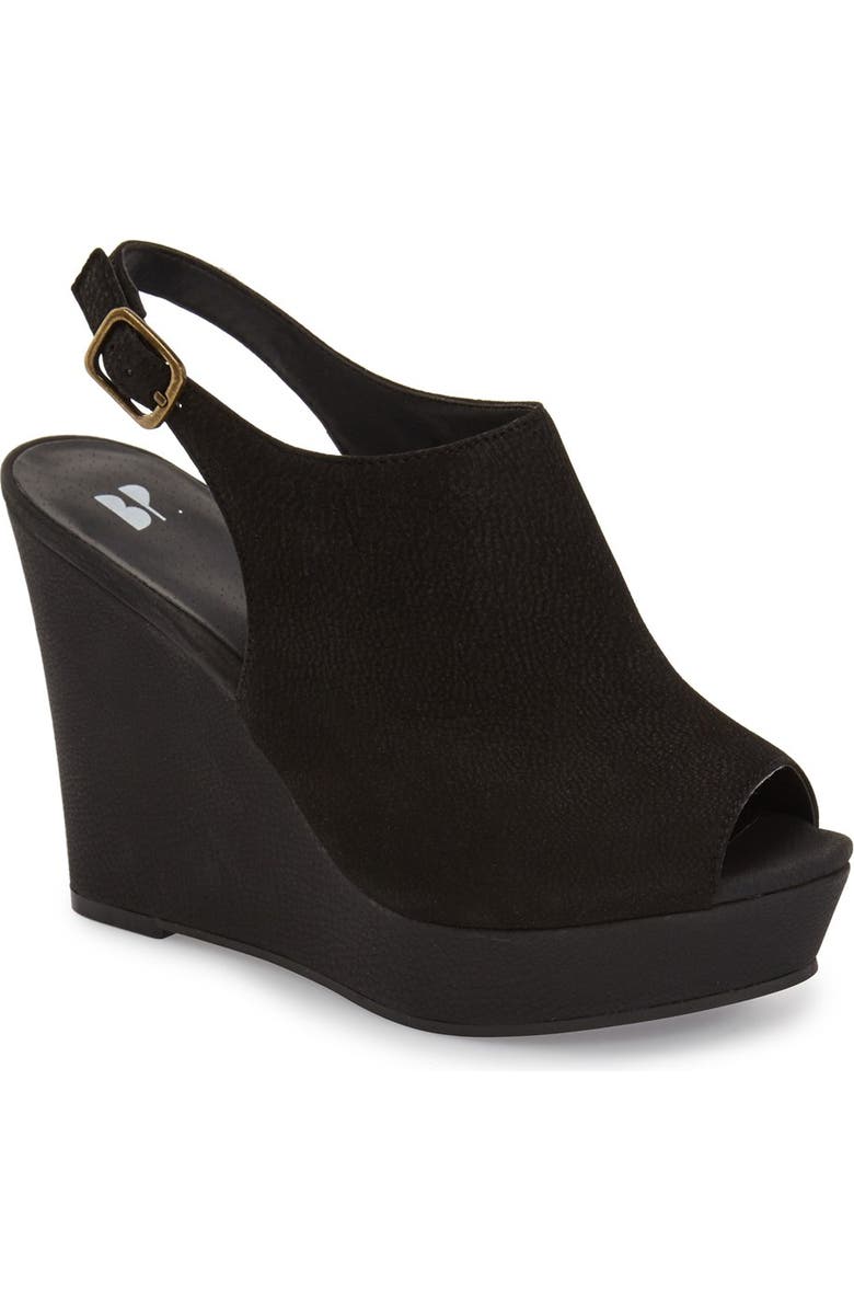 BP. 'Roundabout' Slingback Peep Toe Wedge, Main, color,