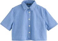NEXT Striped Boxy Denim Button-Up Shirt