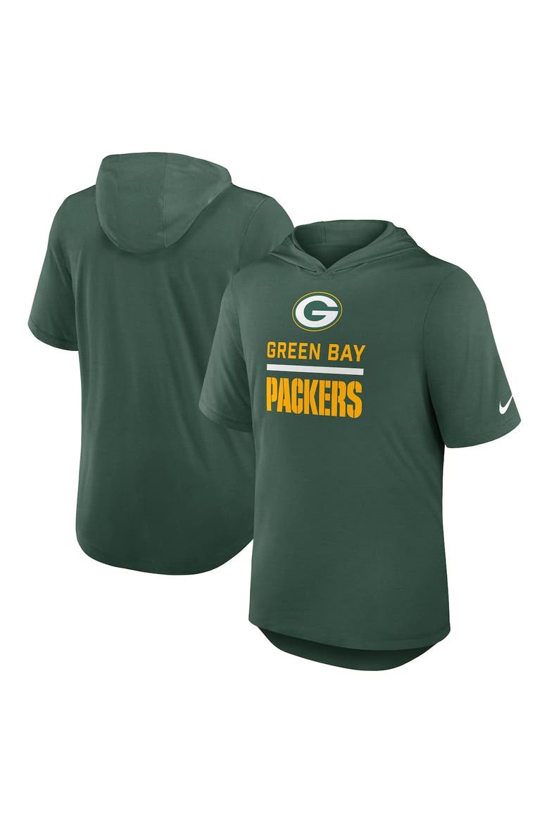 Men's Nike Green Green Bay Packers Lockup Tri-Blend Hoodie T-Shirt, Main, color, Green