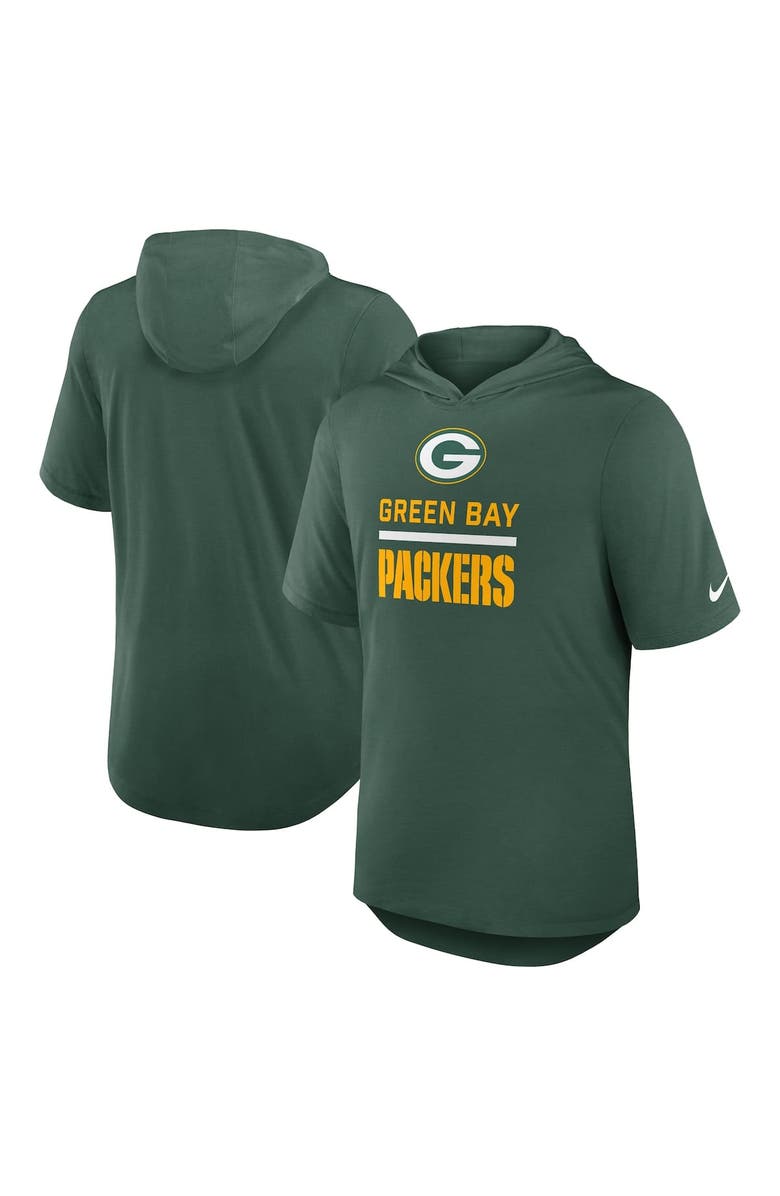 Nike Men's Nike Green Green Bay Packers Lockup Tri-Blend Hoodie T-Shirt, Main, color, Green