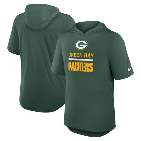 Men's Nike Green Green Bay Packers Lockup Tri-Blend Hoodie T-Shirt