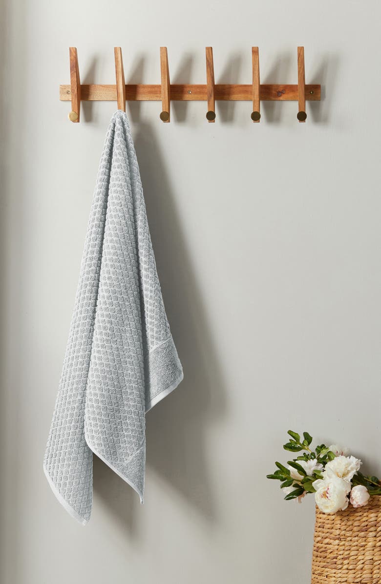 Woven & Weft 6-Pack Diamond Textured Hand Towels, Alternate, color, Light Grey