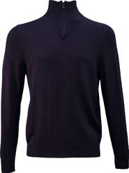 Lords of Harlech Quest Fully Fashioned Quarter-zip Merino Sweater