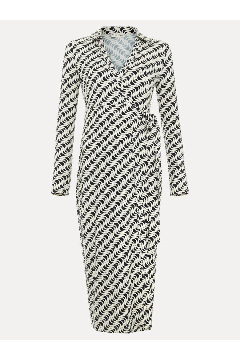 Gina Geo Wrap Dress, Alternate, color, Navy/Ivory