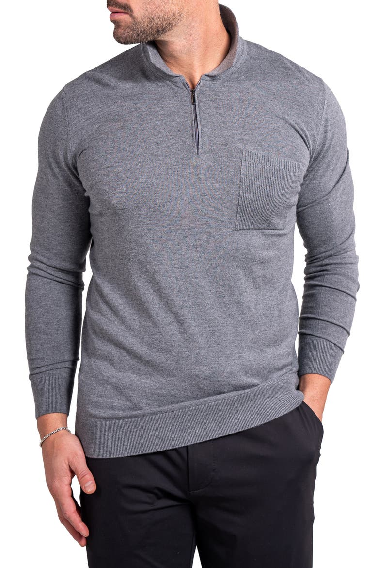 Knitted Passion Quarter Zip Sweater, Alternate, color, GREY