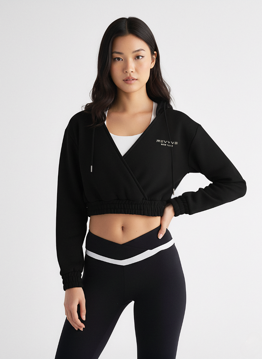 Cropped V-Neck Hoodie - image 2