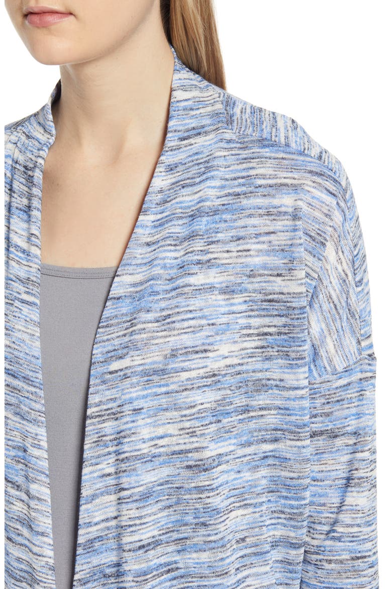 Luann Open Front Cardigan, Alternate, color, AMPARO SPACEDYE