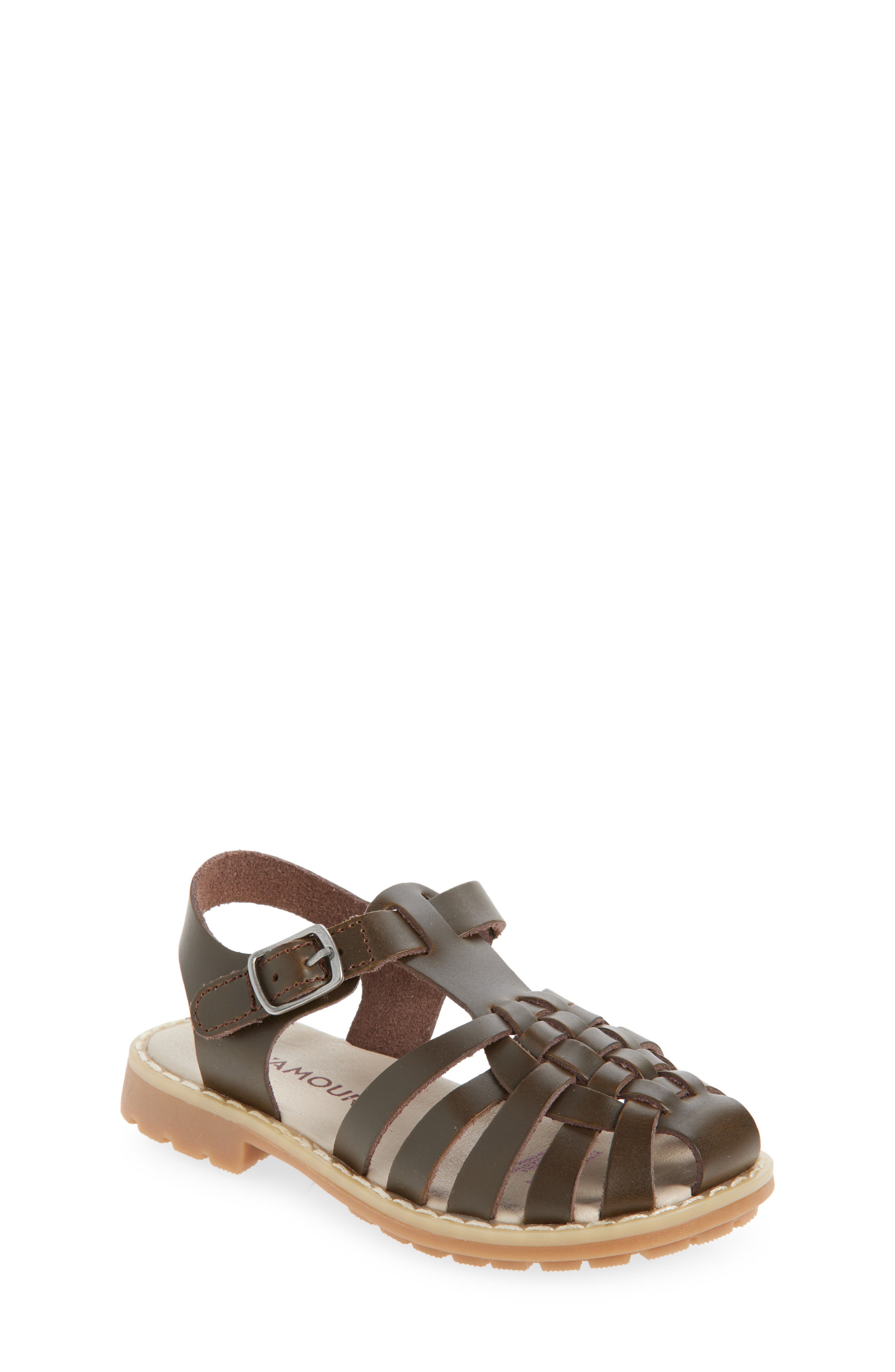 L
AMOUR Kids
 Avery Fisherman Sandal, Main, color, Brown