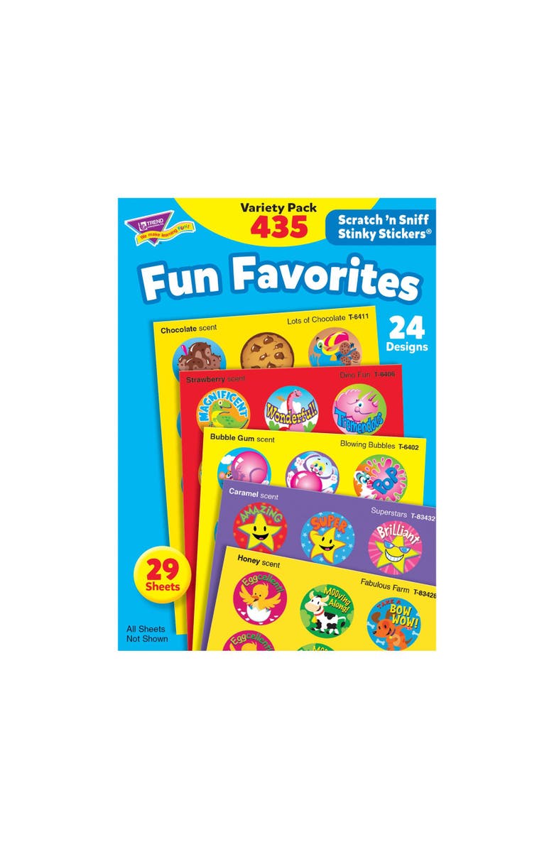 TREND Enterprises Fun Favorites Stinky Stickers Variety Pack, 435 Count, Main, color, Multicolored