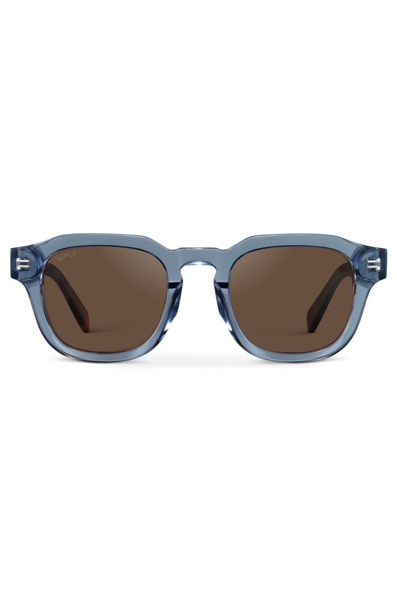 Nelson - 48mm Classic Square Polarized Sunglasses, Main, color, Denim Blue