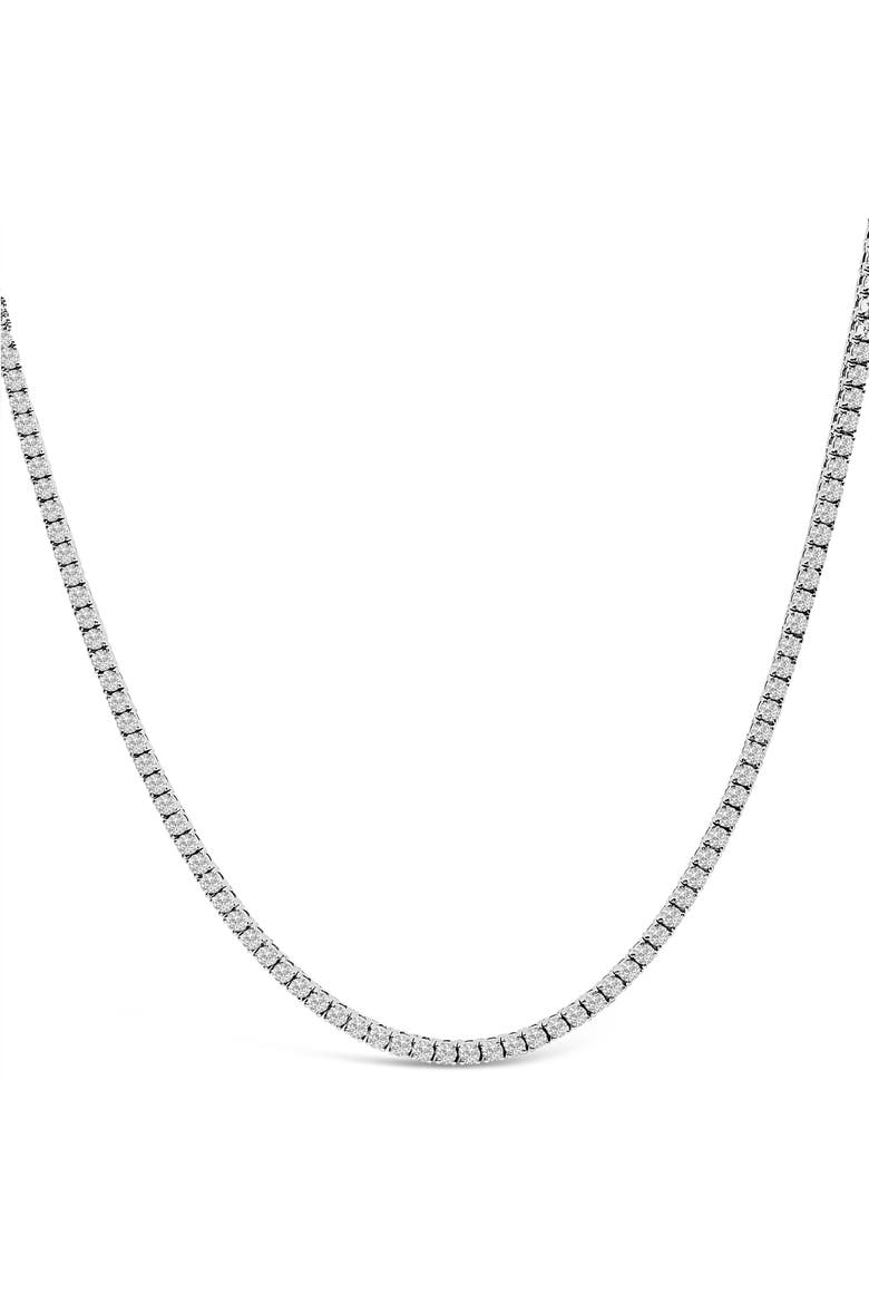 14K White Gold 10 3/4 Cttw Lab Grown Diamond Tennis Necklace, Main, color, White