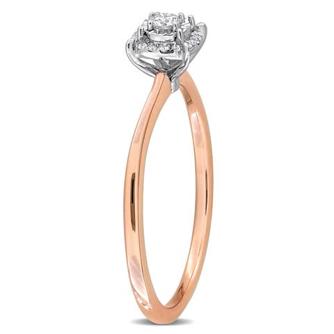 Lab-Grown Diamond Halo Ring 18k Two-Tone