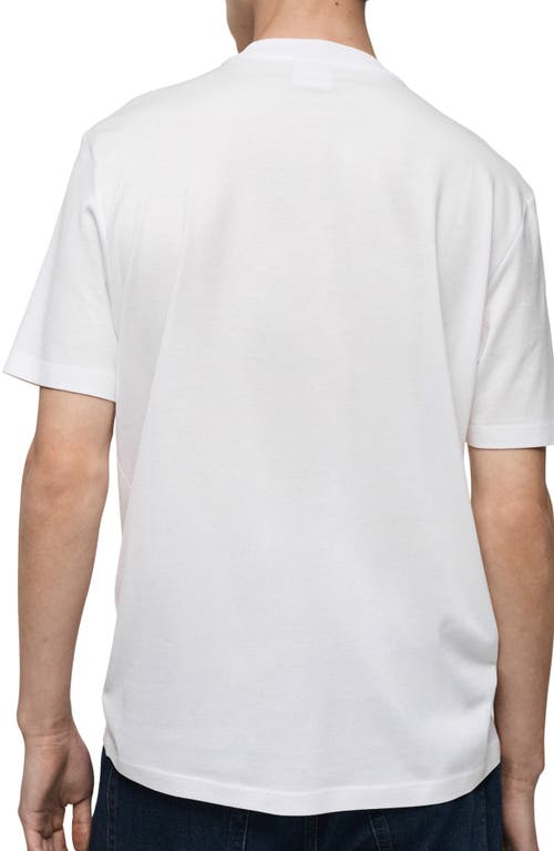 Mango Short Sleeve Cotton Crewneck Sweater In White