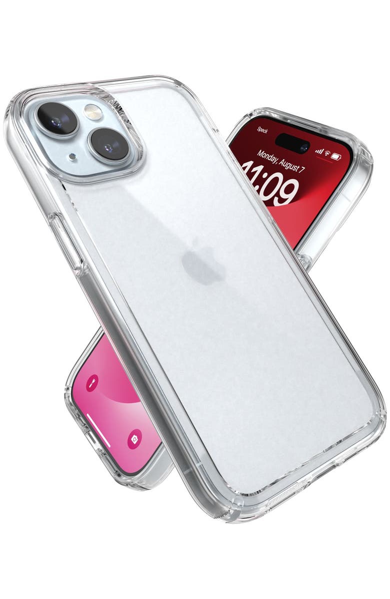 Speck Gemshell Grip Case for Apple iPhone 15 / 14 / 13 / iPhone 16e, Alternate, color, Clear