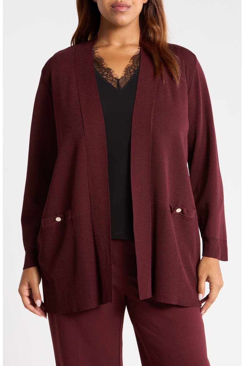 Pocket Open Front Cardigan, Main, color, BAROLO