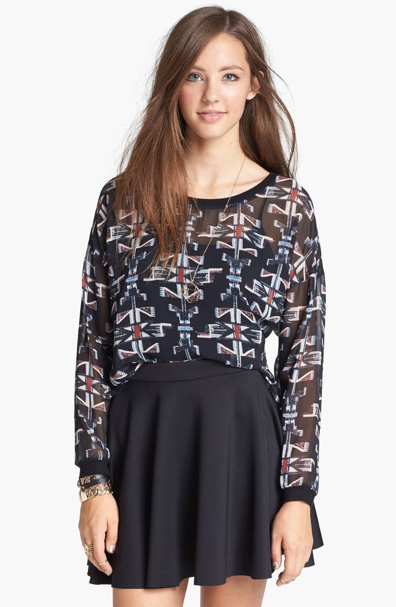 Elodie Print Woven Top, Main, color, 