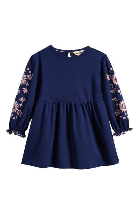 Embroidered Sleeve A-Line Dress