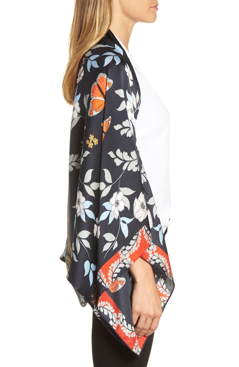 Ted Baker London Kyoto Gardens Silk Cape Scarf, Alternate, color, 