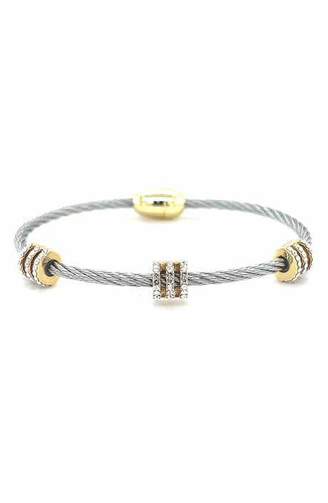 Cubic Zirconia Beaded Cable Bracelet
