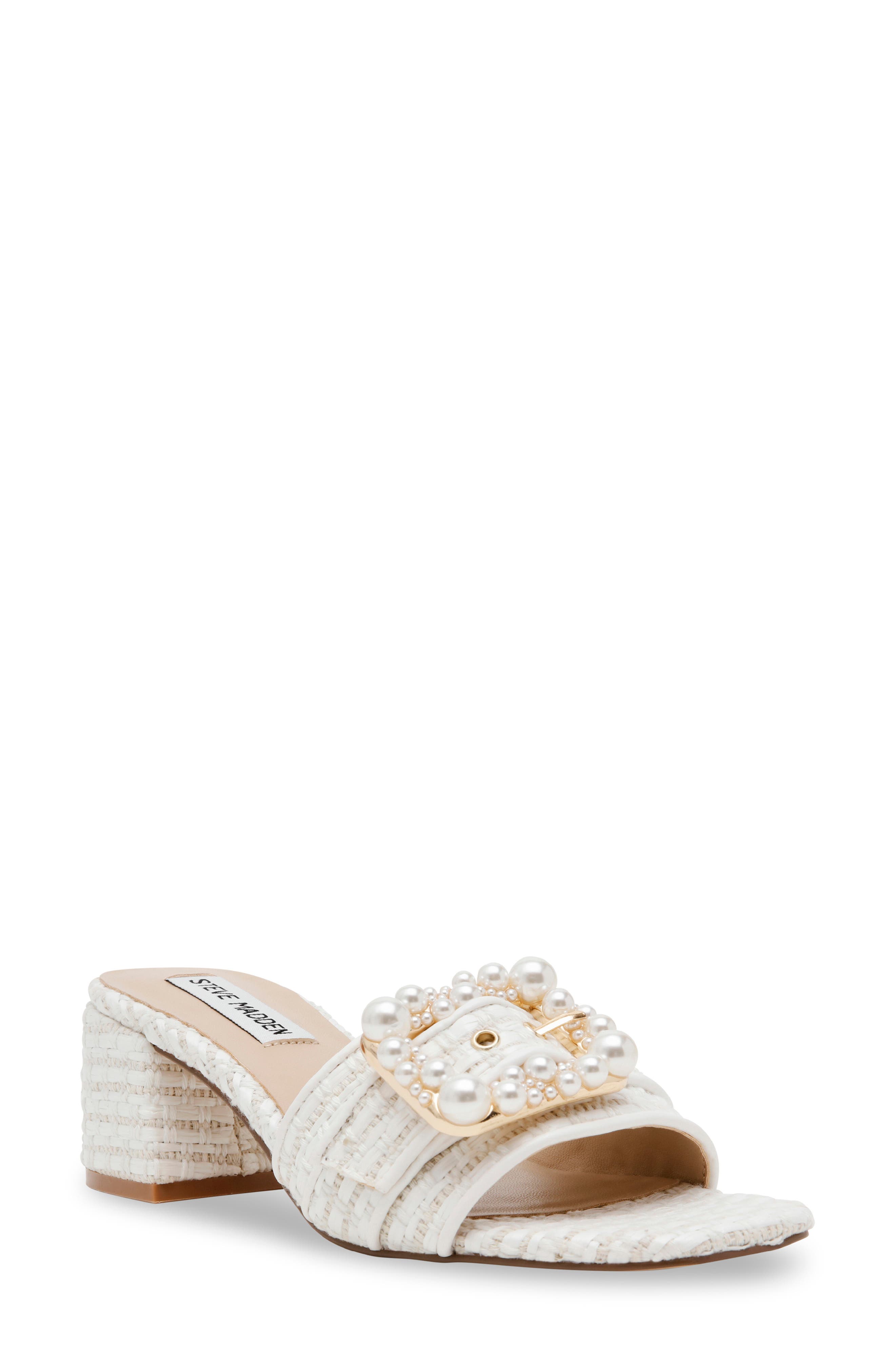 Sandre Block Heel Sandal, Main, color, WHITE MULTI