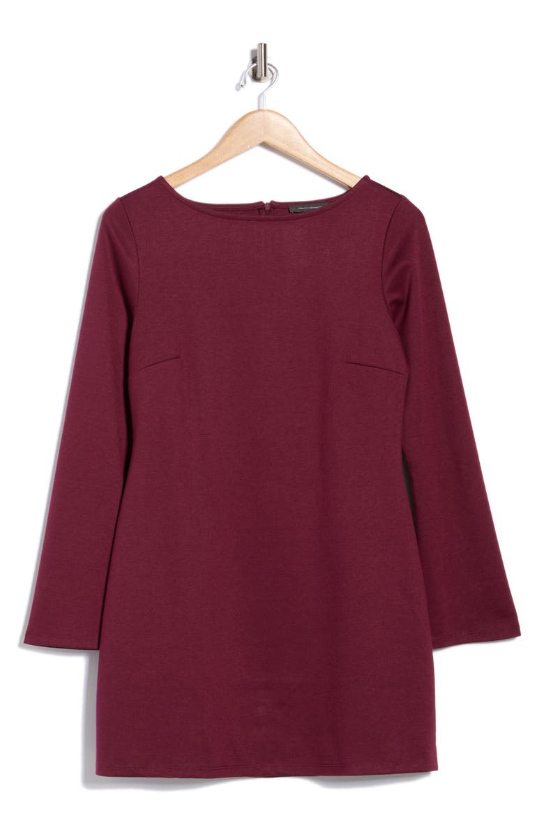 French Connection Long Sleeve Ponte A-Line Dress, Alternate, color, Bordeaux