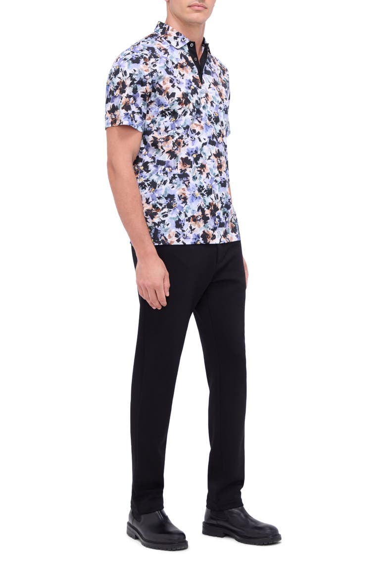 Hendrix Digital Floral Print Pima Cotton Polo, Alternate, color, LILAC