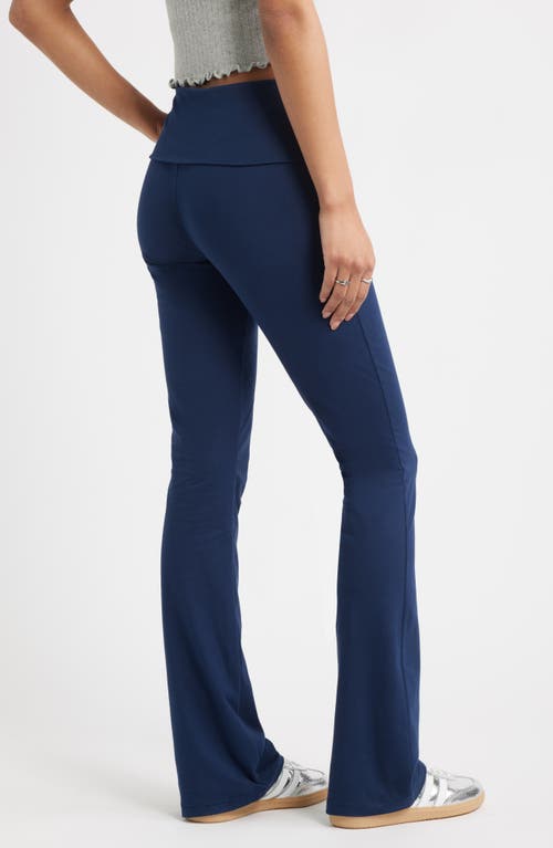 Bp. Foldover Flare Leggings In Blue