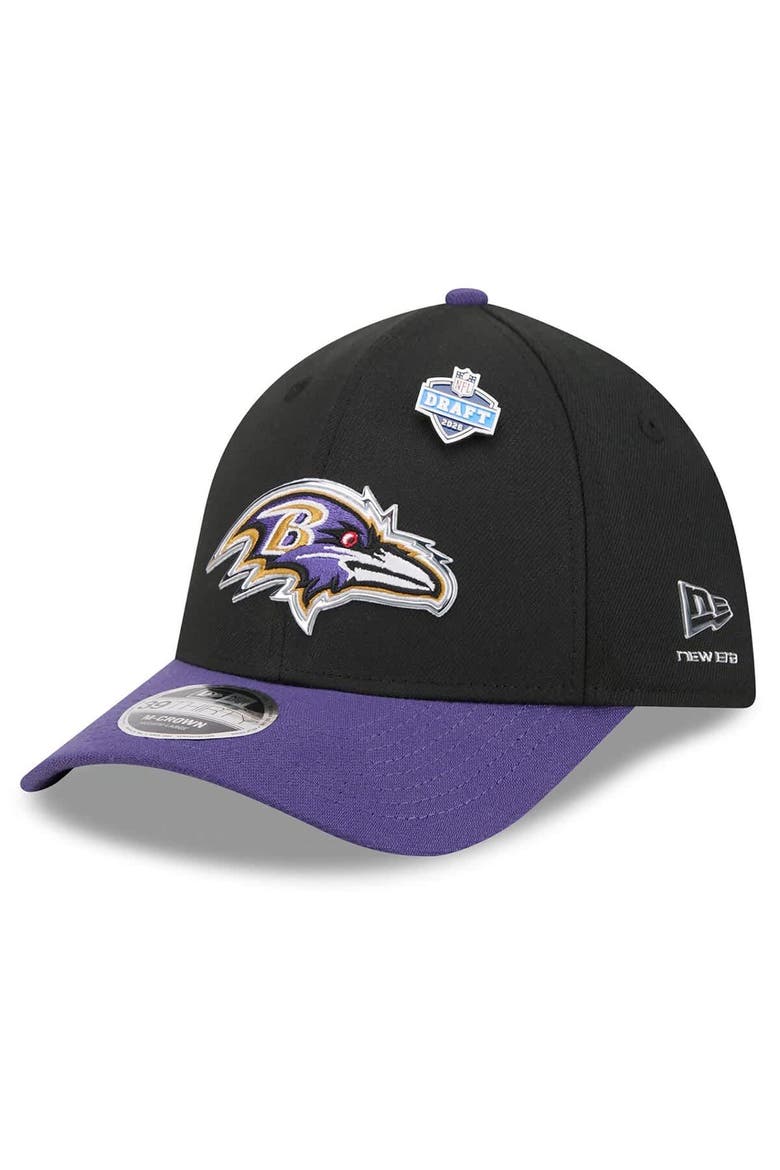 Men's New Era  Black/Purple Baltimore Ravens 2026 NFL Draft 39THIRTY M-Crown Flex Hat, Main, color, Black