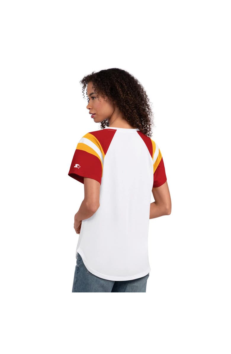 STARTER Women's Starter  White Kansas City Chiefs Game On Notch Neck T-Shirt, Alternate, color, White