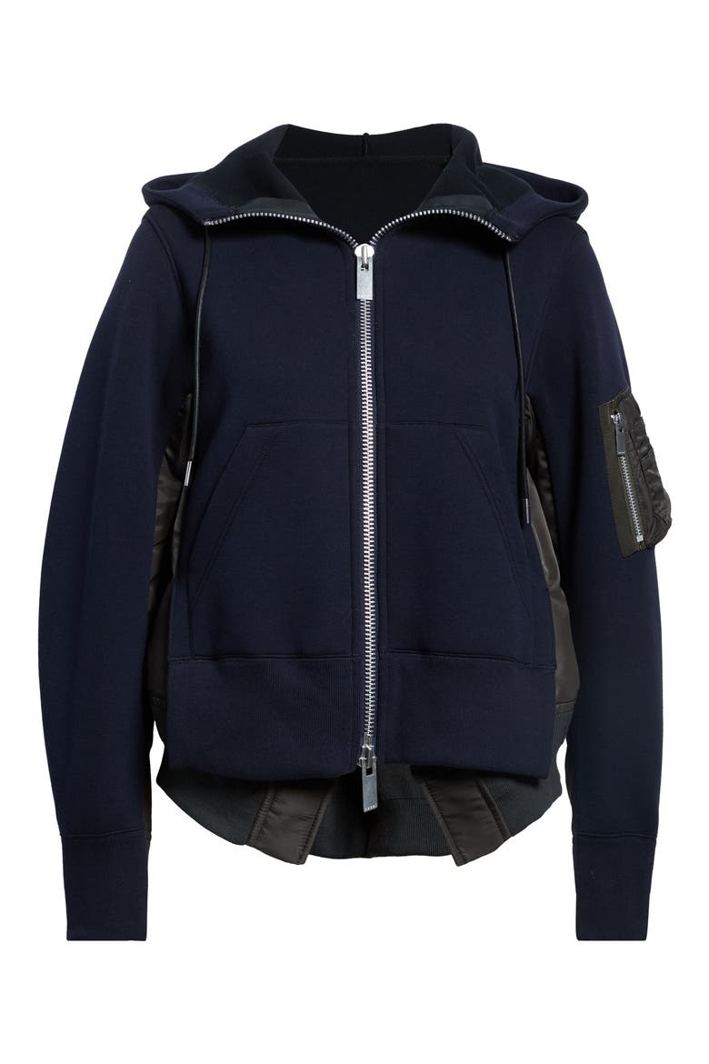 Sponge Sweat Full Zip Hoodie, Alternate, color, NAVY/ DARK KHAKI