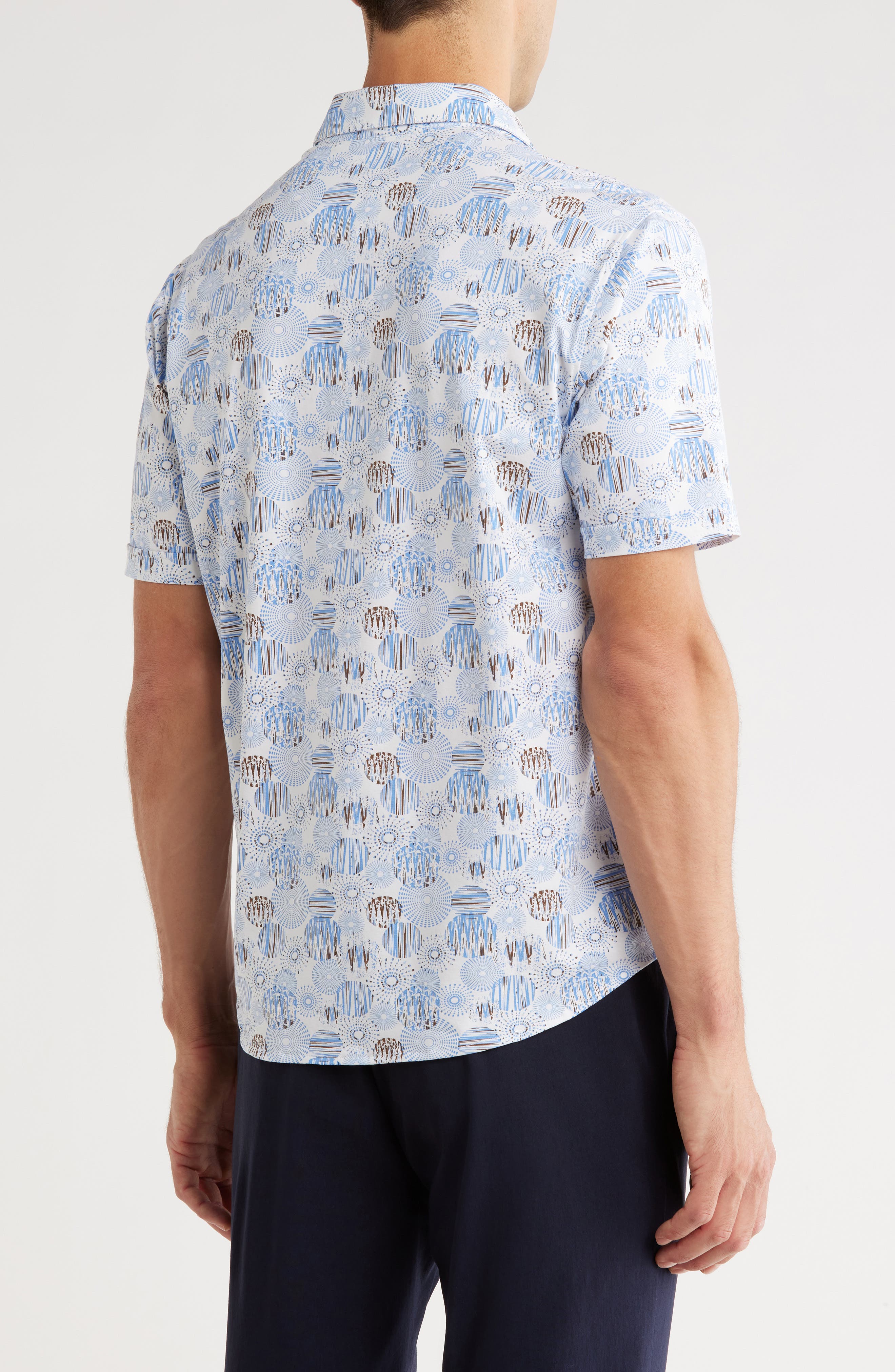 Regular Fit Short Sleeve Stretch Button-Up Shirt - image 2