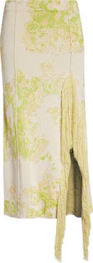Erdem French Fray Floral Jacquard Pencil Skirt