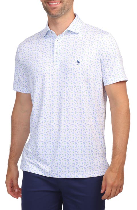 Tennis Racket Print Performance Polo