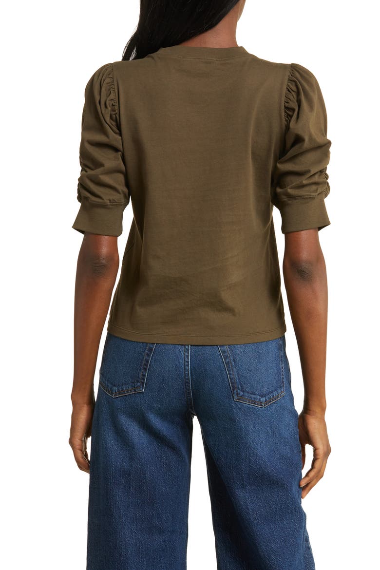 Frankie Puff Sleeve T-Shirt, Alternate, color, OLIVE KHAKI