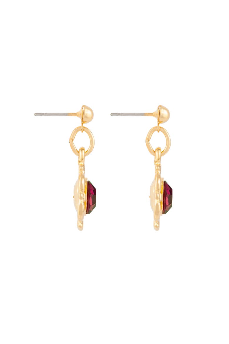 1980s Vintage Faux Ruby Earrings, Alternate, color, Faux Ruby