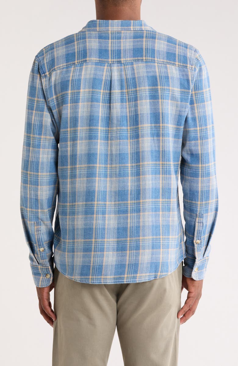 Marine Layer Classic Plaid Stretch Cotton Button-Up Shirt, Alternate, color, Blue Indigo Plaid