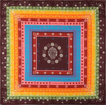 Folk Print Square Scarf