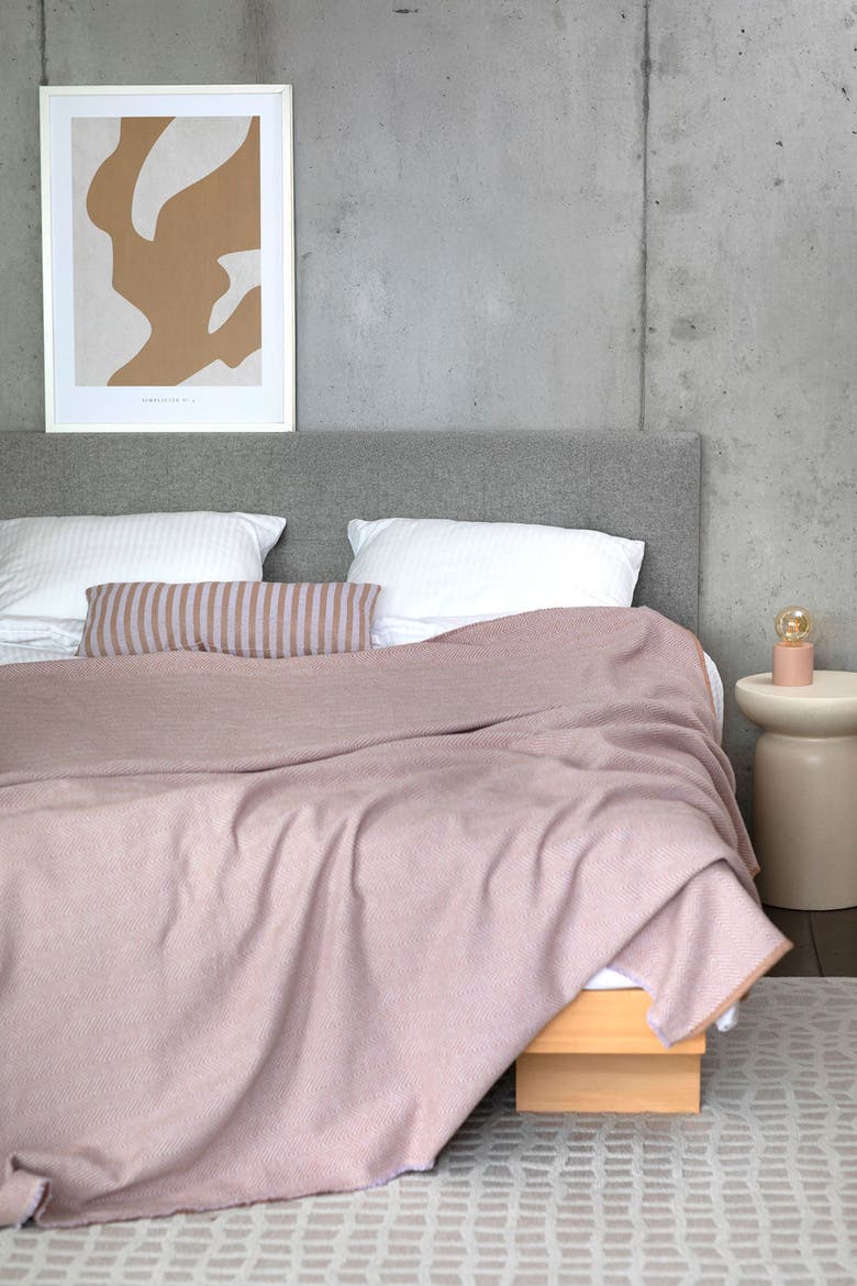 Luca Herringbone Bedspread, Alternate, color, Lilac
