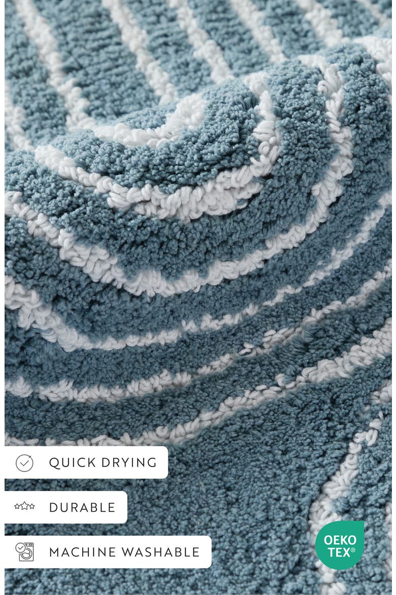 Arc Patterned Bath Mat, Alternate, color, LINEAR GEO LIGHT BLUE