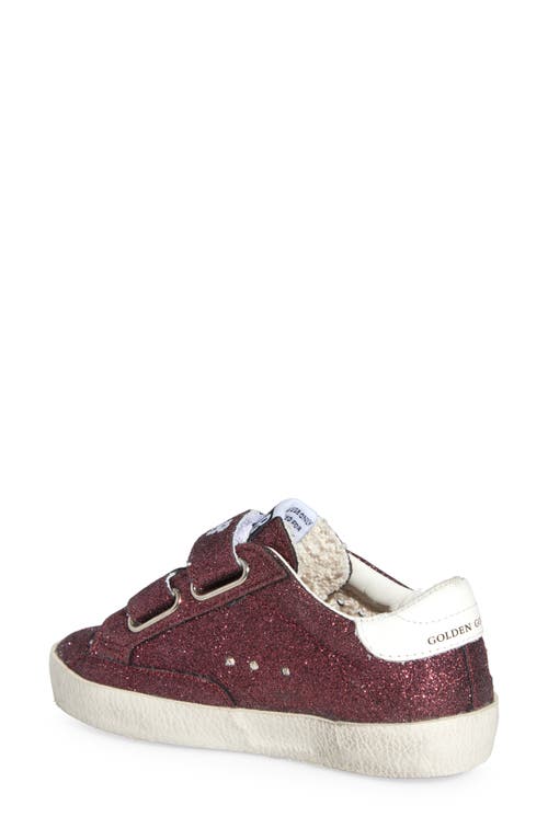 Golden Goose Kids' Old School Glitter Sneaker In Bordeaux/white