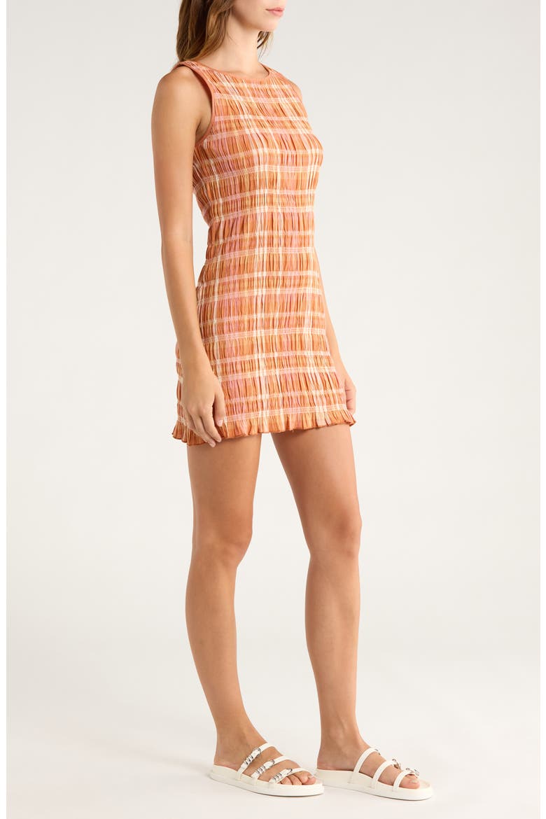 Check Me Out Sleeveless Smocked Minidress, Alternate, color, SUNBURNT