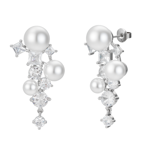 Alexandra Pearl and Crystal Drop Earrings