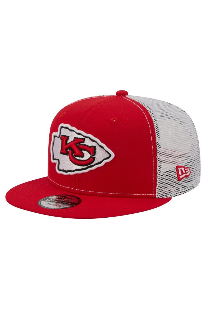 Men's New Era  Red Kansas City Chiefs Core Team 9FIFTY Trucker Snapback Hat, Main, color, Red