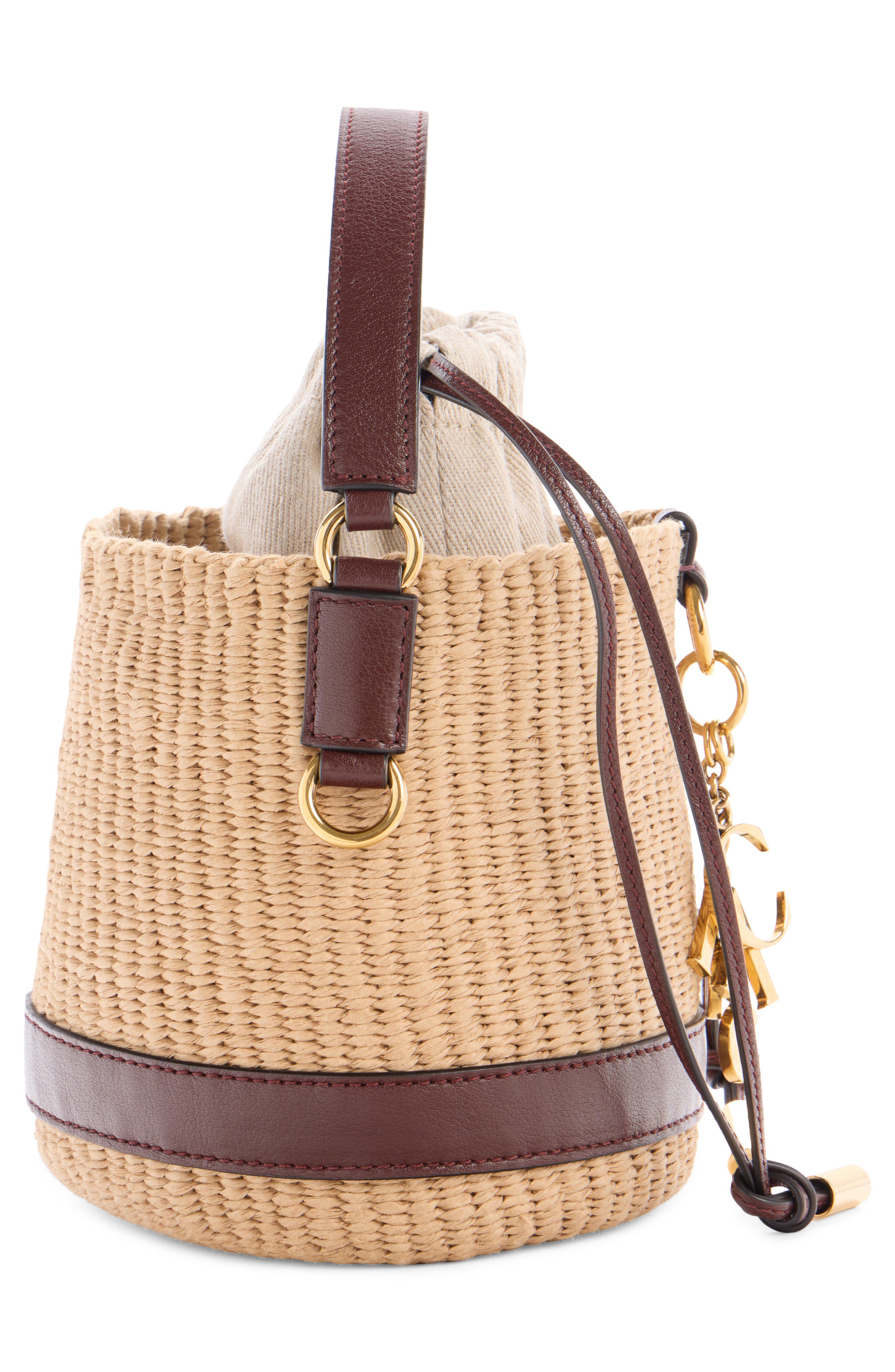 Charms Woven Straw Basket Bag, Alternate, color, CRAFTY BROWN