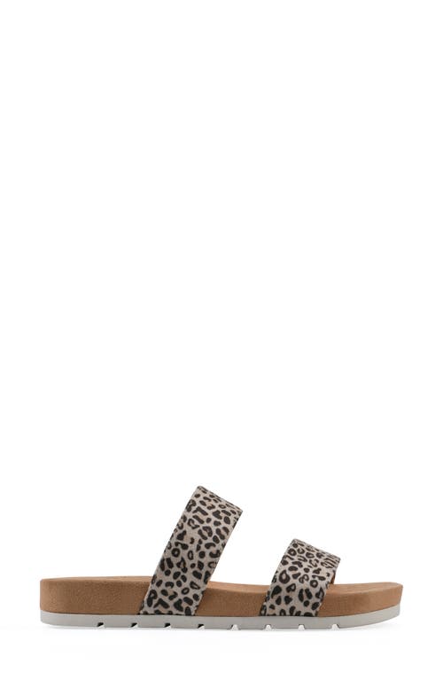 Cliffs By White Mountain Tahlie Slide Sandal In Natural Leopard Suedette